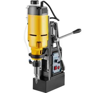 VEVOR Mag Drill, 0-300 RPM Stepless Speed Electromagnetic Drill Press, 2 Depth 2 Dia Magnetic Core Drill, 2922lbf Boring Tool Drill Press, 1680 Watts Drill Press, Yellow and Black Drill Machine