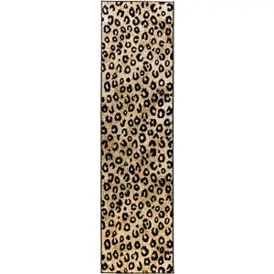 Infinity Home 19532 2 ft. x 7 ft. 3 in. Dulcet Leopard Runner Area Rug - Black