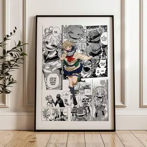 My Hero Academia Himiko Toga Manga Panels Poster: Anime Print, Anime Satin Poster
