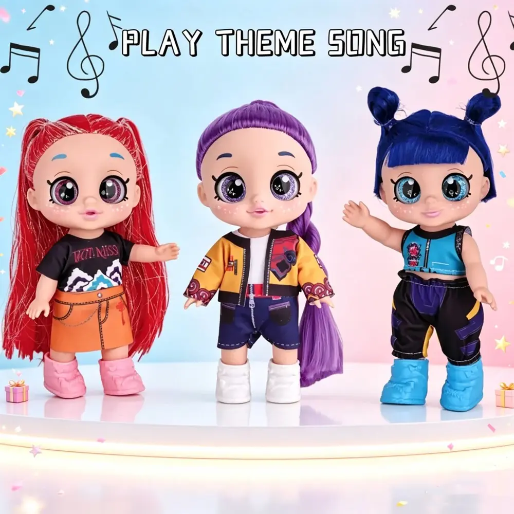 Girl Group Doll Toy, 10inch Action Figures With 5 Movable Joints and 5D Eyes, Articulated Figurines With Lights & Music, Singing Dolls WtIh Music, Fan Collection Toy Gifts for Girls, Birthday gift,Back to School Gift