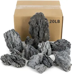 Seiryu Stone  Stone Rocks Fish Tank Decor Rocks for Aquariums Landscaping Model Tank Decoration Aquarium Miniature -20Lb (2-8 inch)