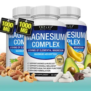 3bottles-Toplux Magnesium Complex 8 Essential Magnesium Supplement Vitamin Dietary Fitness Edible