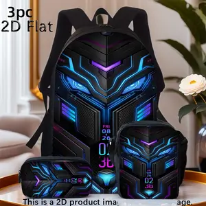 3pcs Large Capacity Lightweight Nylon Daypack with Lunch Bag & Pencil Case, Perfect for School, Travel, or Daily Commute, Great Birthday or Holiday Gift, Backpack for Travel