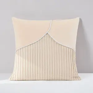 Lush Decor x Chuks Collins Seta Velvet Decorative Pillow Cover with Pleating & Scallop Motif for All Seasons Home Decor