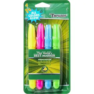 Emphasis Chisel Tip Highlighters 4/Pkg-Assorted Colors
