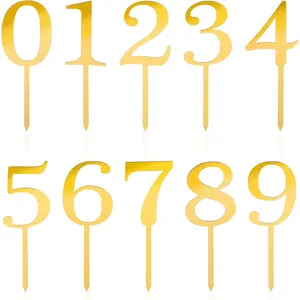 0-9 Numbers Cake Topper,  10 count  Cake Topper Numbers for  Happy Birthday Christmas Wedding Party Anniversary DIY Supplies Set
