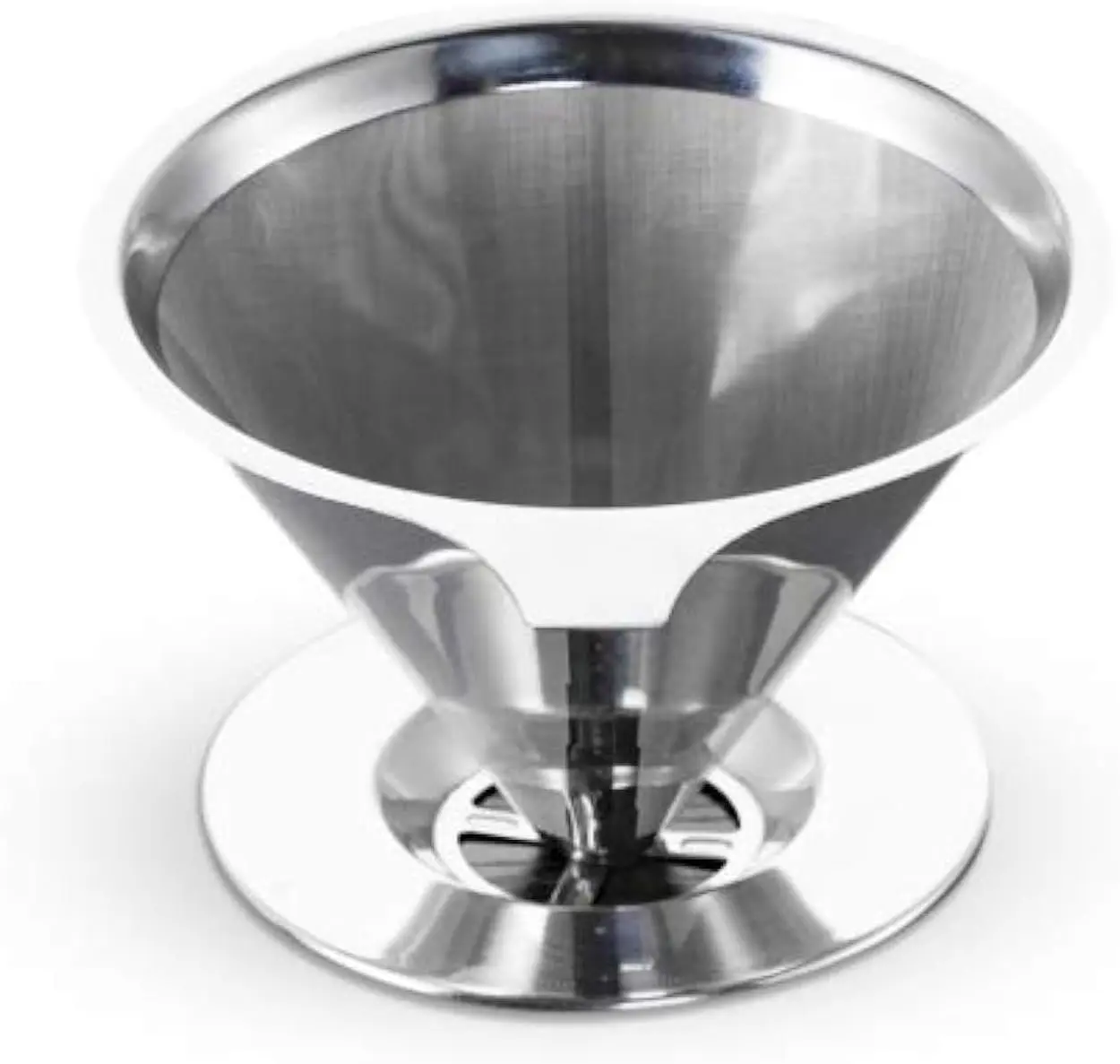 Stainless Steel Fine Mesh Pour Over Coffee Dripper - Portable Handy Paperless Filter for Kitchenware Tea Use, Lightweight, Fits Standard Pots & Cups, Ideal for Home Office