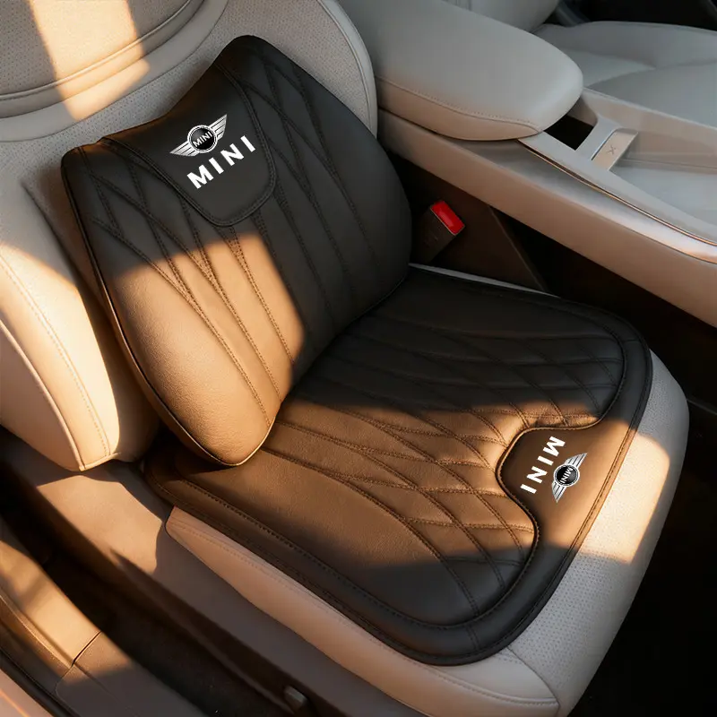 Car Interior Seat Cover, Car Seat Cushions, Breathable Leather Cushion Lumbar Brace Pad Support Anti Slip Mat Accessories For MINI JCW Cabrio Cooper Countryman Aceman Clubman Coupe Paceman Roadster F57 F55 F54 R61 R60 R59 R58 R57 R56 R55