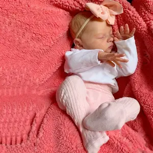 Reborn Kiss-50cm/20inch new Realistic Weighted Sleeping Newborn Reborndoll with Veins, Cute Cloth Body Reborn Baby Doll with 3D-Paint Skin And Visible Veins Realistic,baby toddler doll love, my Birthday Gift Toy, look real life, roleplay, soft vinyl