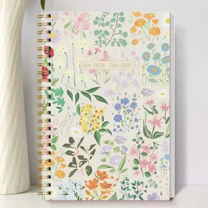 1pc 2026-2027 Weekly And Monthly Academic Year Planner Calendar Notebook, 2026 Jan - 2027 Dec, 5.7" X 8", A5 Monthly Planner Notebook With Notes Waterproof Cover, Personal Organizer, Office & School Supplies, Doodle Typography Calendar