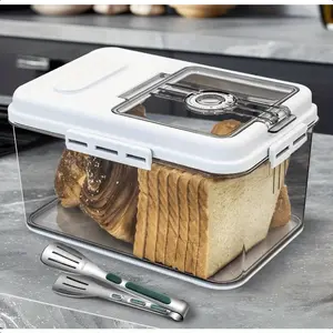 Bread Box Airtight for Kitchen Countertop Large Lid Container Freshness Preserving Storage for Homemade Bread Toast & Pastries Moisture Lock Bagels