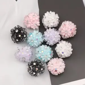 Fancy Flower Beads with Rhinestone Accents 20mm
