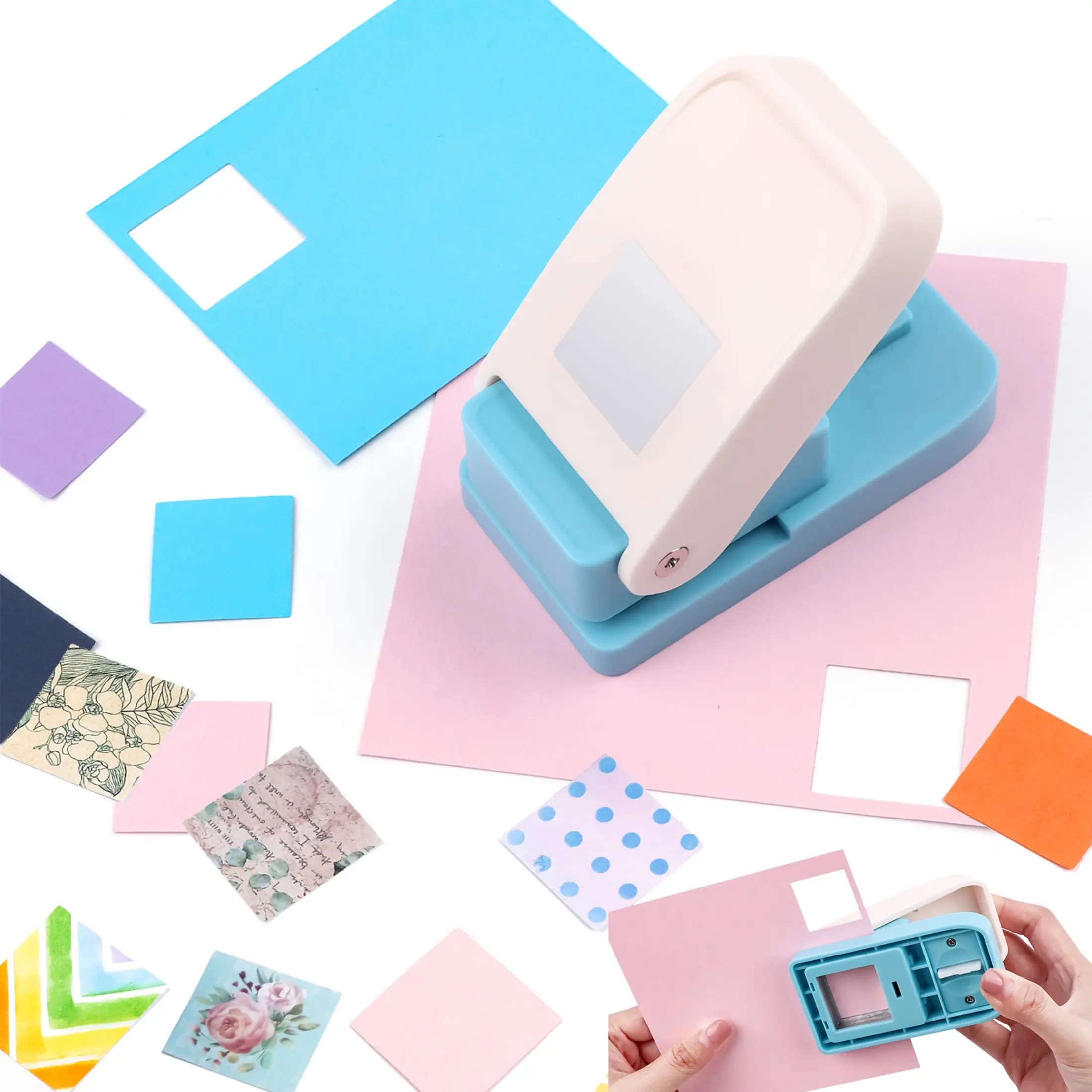 1 Inch Square Punch – Smooth Hole Puncher, Lever Action Craft Punch for Paper Crafting, Scrapbooking, Card Making – Punches 1x1 Inch Classic Square Shape – Cuts Cardstock, Paper, Thin Foam – Compact Design with Locking Mechanism