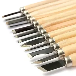Wood Carving Chisel Set, 10pcs Professional Manual Wood Carving Tool Set, Suitable for Basic & Fine Carving, Woodworking Tool, Hand Tools, Handle