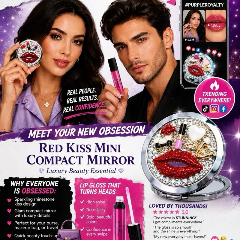 Mini Mirror Makeup Compact Cosmetic full