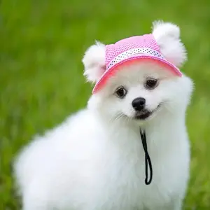 Pet Dog Hat with Ear Holes, Breathable Outdoor Sun Protection Cap, Stylish Pet Beauty Accessory, Comfortable Shade Brim