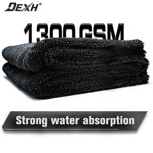 Heavy-Duty XL Car Drying Towel - Extra Large 36x24 Inch Quick-Dry Auto Detailing Towel, 1300GSM Microfiber, Scratch & Streak Free, Super Absorbent for Cars, Trucks, Boats, Heavy Machinery - Dark Gray Professional Garage Use