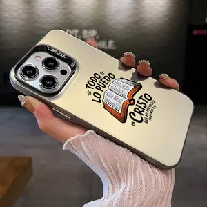 Phone case for iPhone 16 Pro Max 15 Plus 14 13 12 11 XR XS with Cristo Verses Pattern Anti-Scratch Shockproof Pocket-Friendly durable Cover