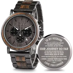 Engraved Wooden Watch for Boyfriend My Man Fiance Husband Customized Personalized  Watches for Men Birthday Anniversary Personalized Watch