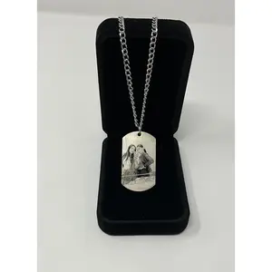 Custom Military Dog Tag Engraved Personalized Photo Picture neckless or keychain