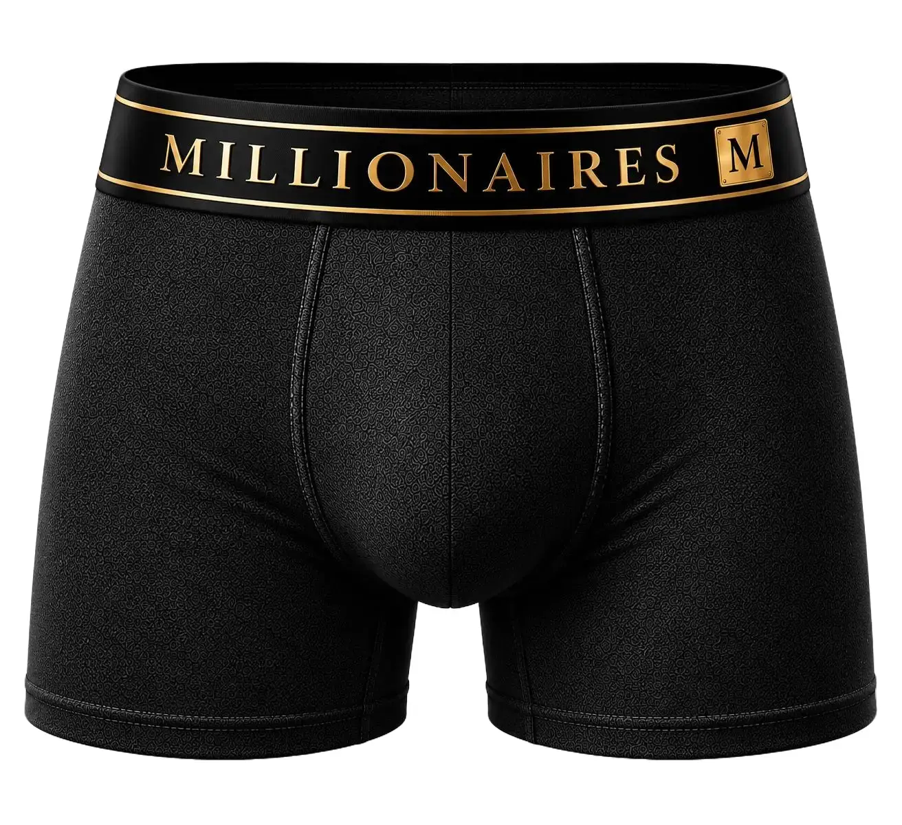 Millionaires Brand Black Boxer Briefs with Gold Trim and Logo for Men