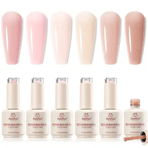 Beetles Rubber Base Gel Nail Polish Set – Strengthen & Builder Base Coat for Natural Nails,Soak Off UV LED, Long Lasting Flexible Base Mother's Day Gifts for Mom