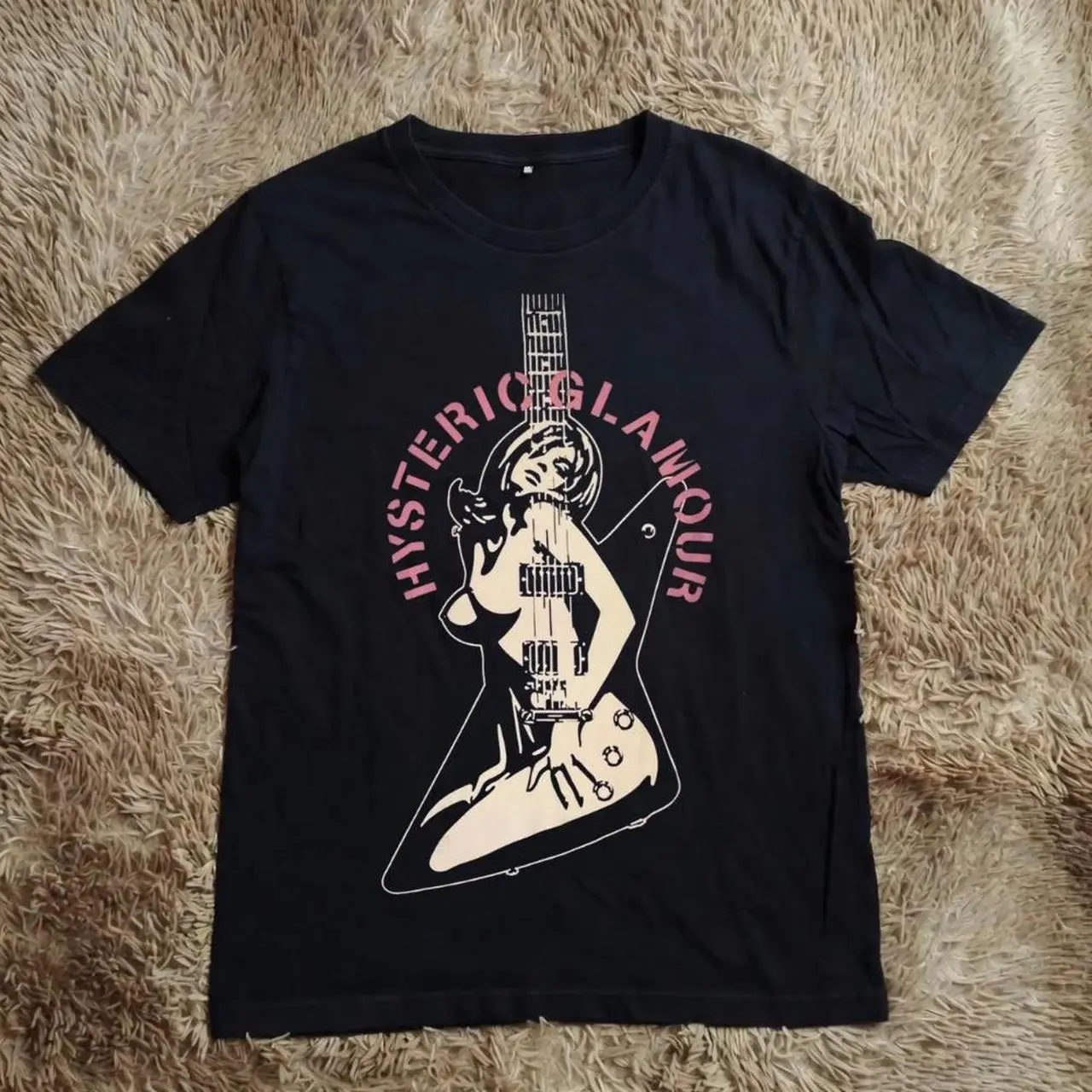 Hysteric Glamour Guitar Graphic T-Shirt, Y2K Streetwear Tee, Japanese Fashion Shirt, Punk Rock Graphic Tee, Alternative Unisex Shirt