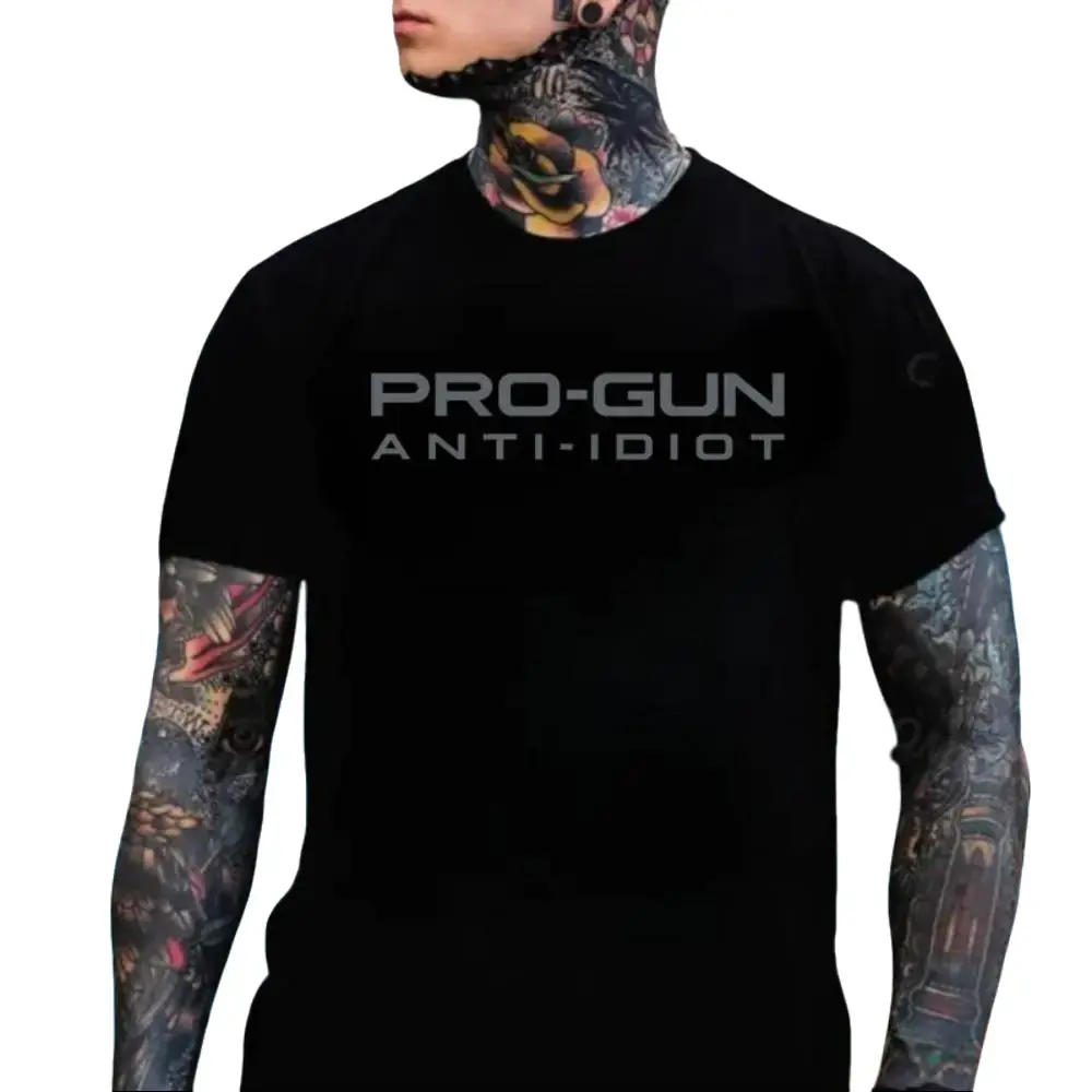 Men's 2A Patriot Graphic T-Shirt, Casual Short-Sleeve Crewneck with Pro-Gun Anti-Idiot Print, Comfortable Fabric Blend Apparel, Tshirt
