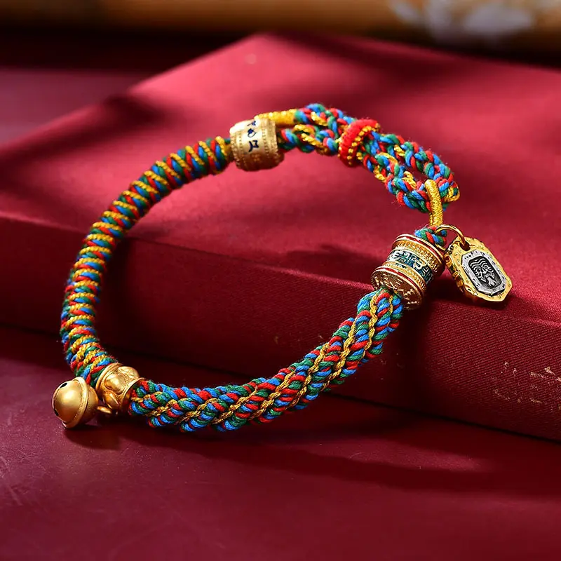 BuddhaStones Attract Good Fortune Tibetan Om Mani Padme Hum Carved Zakiram Goddess of Wealth Amulet Bracelet Trendy Fashionable