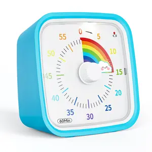 Yunbaoit Visual Timer with Protective Case, Kitchen Egg Timer, 60 Minute Countdown Tool for Kids and Adults, Silent Low Battery Reminder for Effective Time Management