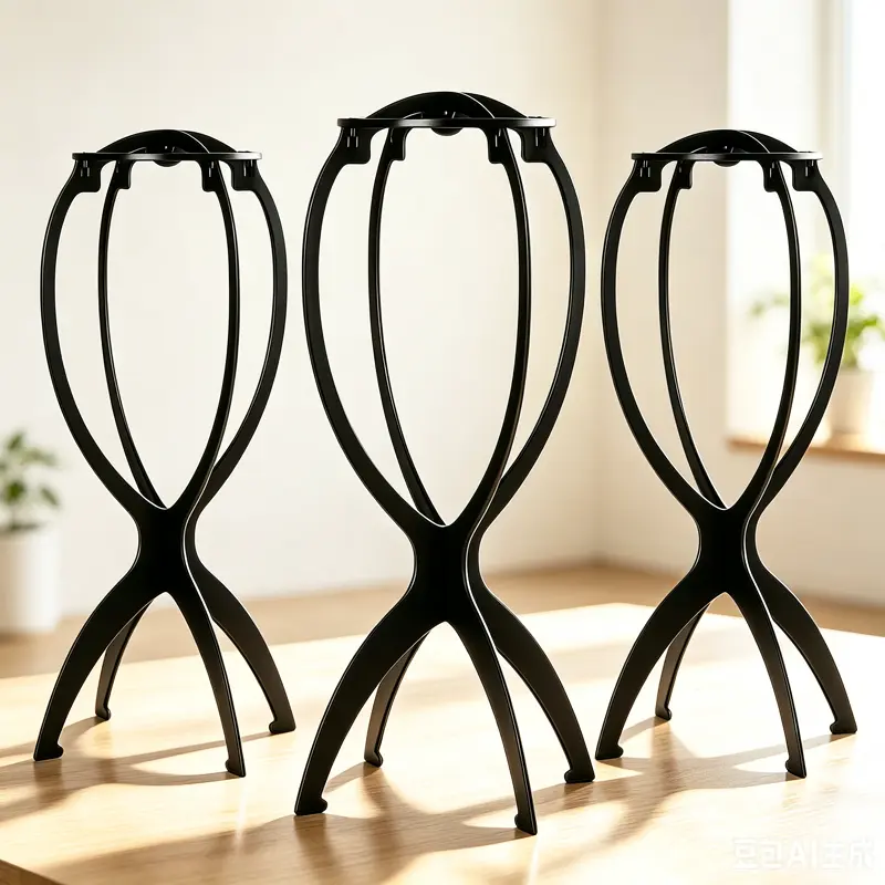Solid Color Wig Stand, Portable Folding Wig Stand, Hair Wig Display Stand, Wig Head Holder, Mannequin Head Stand, Hair Extensions & Wigs Accessories Hats Travel Collapsible Wig Holder for Styling Short Wigs and Hats Not Easy to Deform