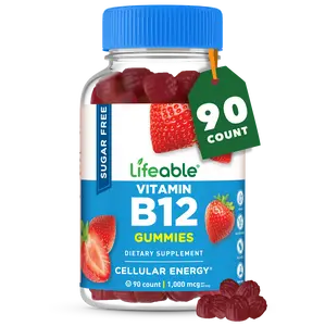 Lifeable Adults Sugar Free Vitamin B12 Gummies, 1000 mcg, 90 count