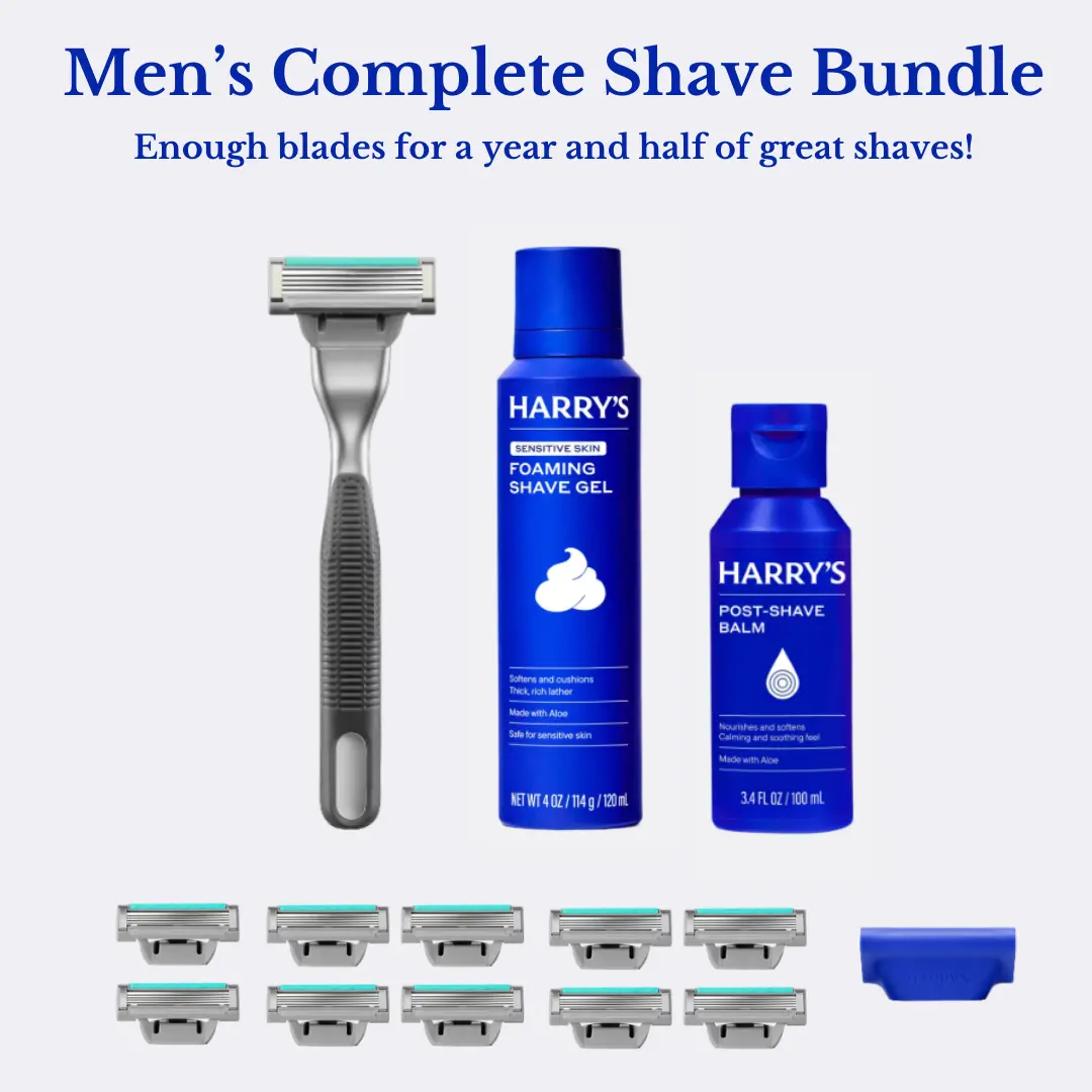 Harry's Men's Complete Shave Bundle – Handle, Refills & Pre/Post Shave Care