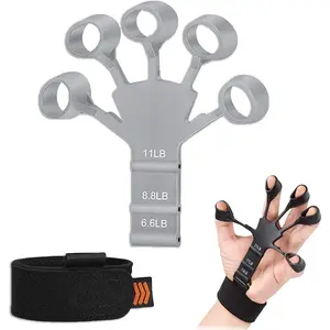Adjustable Hand Grip Strengthener with Grip Strength Tester, Finger Endurance Exerciser for Hand Therapy Patients, Rock Climbing Enthusiasts