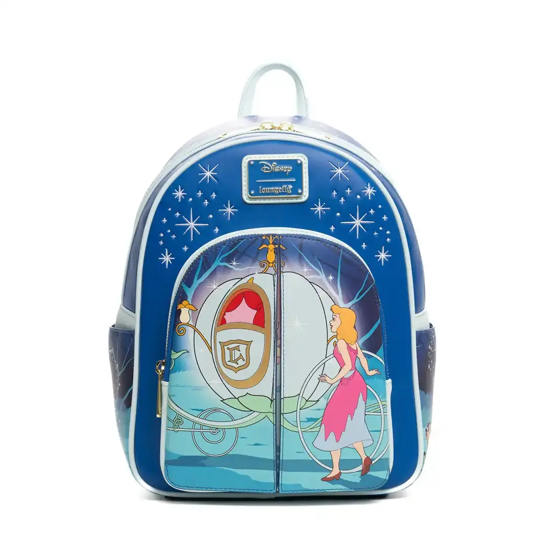 Loungefly Disney Cinderella Once Upon a Dream Mini Backpack - Whimsical Faux Leather Collectible with Fold-Out Storybook - 707 Street Exclusive, Enchanting, Romance, Elegant Artwork, Collectibles, Edc Gear, Everyday Carry, 707 Street Drop, Casual, Fold-Ou