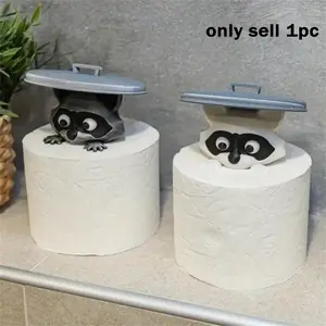 Bear Toilet Paper Holder Set, Fun Bathroom Kit, 3D Printed Bear Design, Cute Bath Decor, Humorous Napkin Roll Storage, Toilet Paper Organizer, Bathroom Accessories, Bathroom Essentials Accessories, Bathroom Supplies