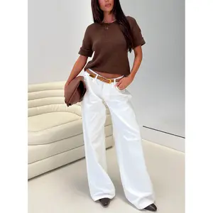 Ramos Low Rise Wide Leg Jeans White
