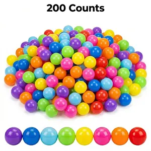 Ball Pit Balls 200 Count 8 Bright Colors 2.2 Inch Non-PVC Phthalate Lead & BPA-Free for Playhouse & Swimming Pool