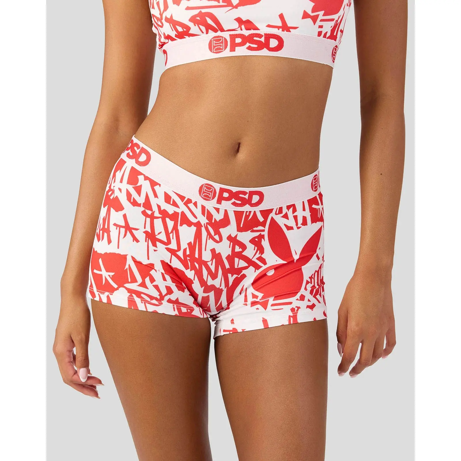 PSD Womens Playboy - Red Tags Boy Short Underwear - Comfortable, Breathable, Ultra-light Fabric