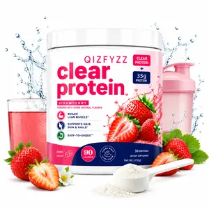 Whey Protein Isolate Powder 35g Protein - CollagenPeptides & Digestive Enzymes - Sugar-Free Low CaloriePost Workout Recovery Shake (90 Calories) - StrawberryPeach Flavor