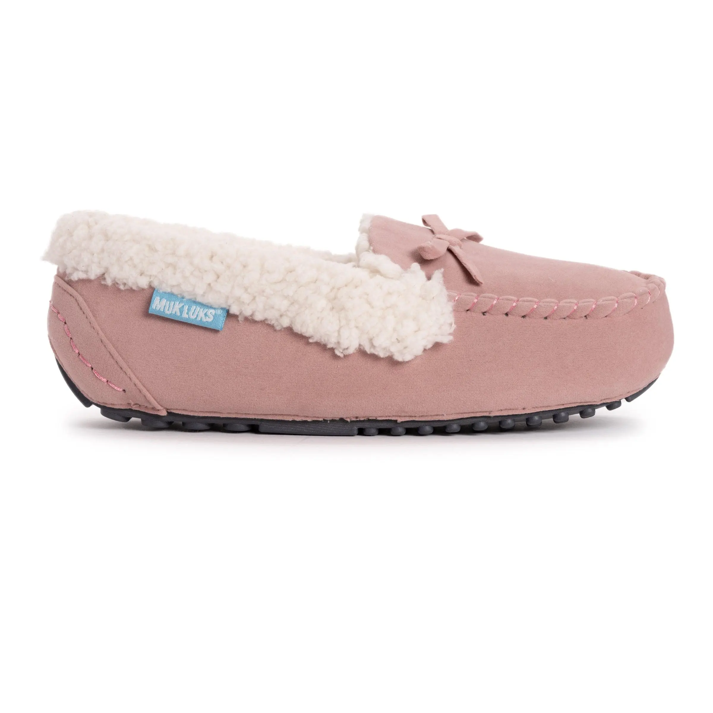 Muk Luks Women's Jaylah Classic Moccasin Slippers, Soft Polyester Fur Lined Slip On with Foam Insoles and an Indoor/Outdoor Sole, Footwear, Flat Sole, Casual, Plush