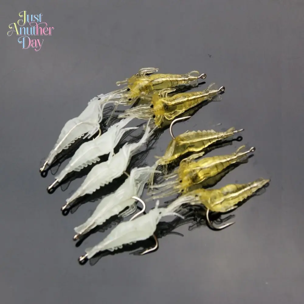 10PCS 4cm 1.3g Pre-Rigged Soft Shrimp Lures, Lifelike Bionic Shrimp Baits for Freshwater Fishing, Ideal for Topwater Predators