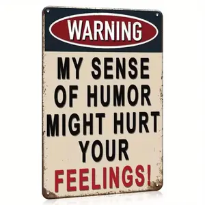 Warning Letter Pattern, Funny Sarcastic Wall Decor, Wall Art for Home Garden Yard Decoration, Vintage Garage Signs