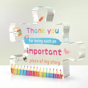 Teachers Acrylic Jigsaw Plaque 3.5×4in Custom Graduation Keepsake Assemblable 2D Puzzle Photography Prop Sentimental Gift for Teacher Graduation Birthday Thanksgiving Christmas
