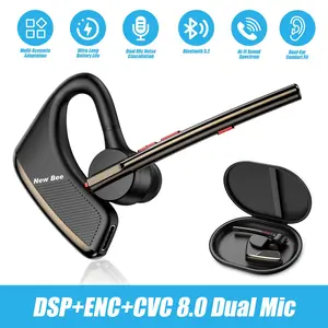 M50 New bee Bluetooth Earpiece V5.2Headset 24Hrs Talktime CVC8.0 Dual Mic Noise Cancelling for iPhone/Android/Driver/Business/Office HEADSET
