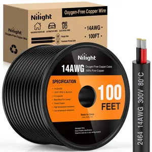 Nilight 100FT 14AWG Oxygen-Free Copper Wire Red Black Electrical Wire Stranded PVC Cord 2 Conductor Parallel 300V DC Flexible Extension Cords for LED Strips Lamps Lighting Cable dealsforyoudays