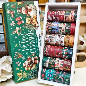 27 Rolls Vintage Christmas Washi Tape Set 8 Different Sizes Decorative Garland Ribbon Scrapbooking Sticker Tape For Journaling Crafts School