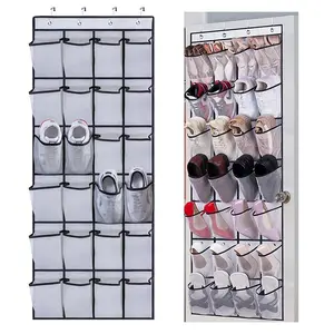 Door Back Shoe Organizer, 1 Count 24 Pockets over the Door Shoe Storage Rack, Hangable Fabric Shoe Storage Organizer for Door Closet, Essential Items for Home
