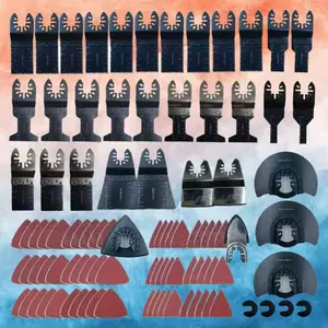 98-piece mixed universal saw blade set with Universal Saw accessory attachments woodwork tools oscillator cutting air conditioner tube expander