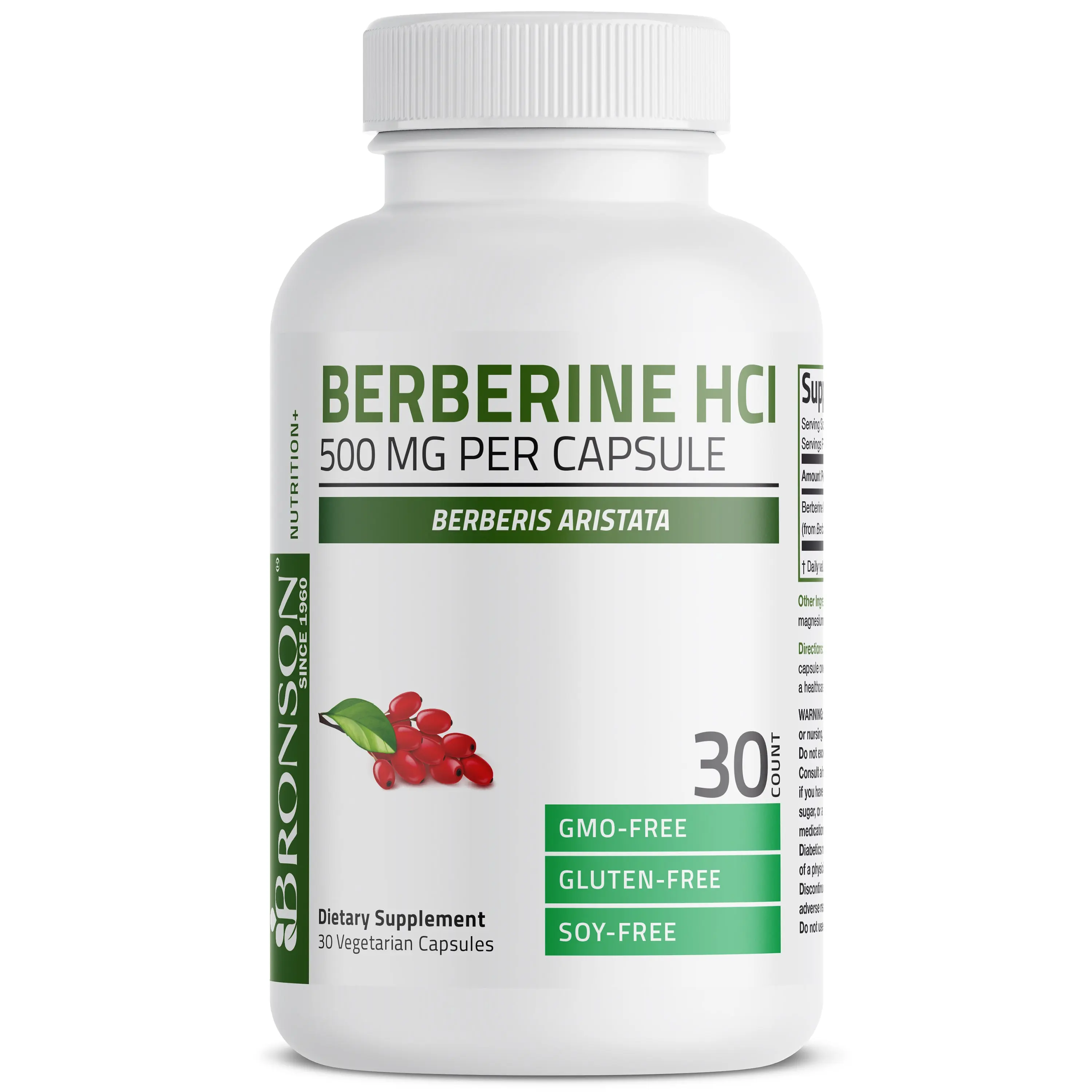 Bronson Berberine 500 MG Dietary Supplement - Vegan, GMO-Free Natural Supplement for Healthier Living, Vegan Dietary Supplement